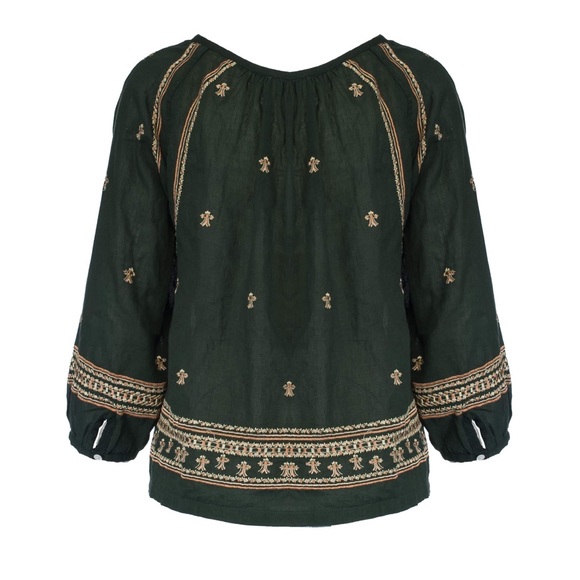 House Of Harlow 1960 Boho Long sleeve top in Green - Picture 3 of 4